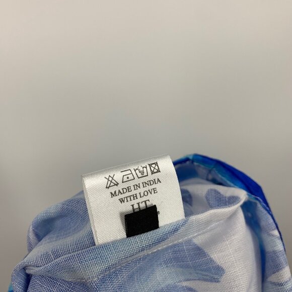 HT 360 Collective Skirt Blue Banana Print Maxi Tie Waist High Waist - Picture 14 of 16